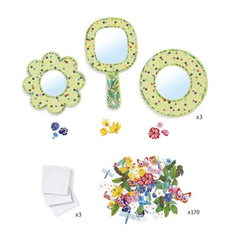 Set DIY creativ pentru decorat oglinzi inflorate, Djeco, varsta 6 - 9, 9+ ani, Fata [3]