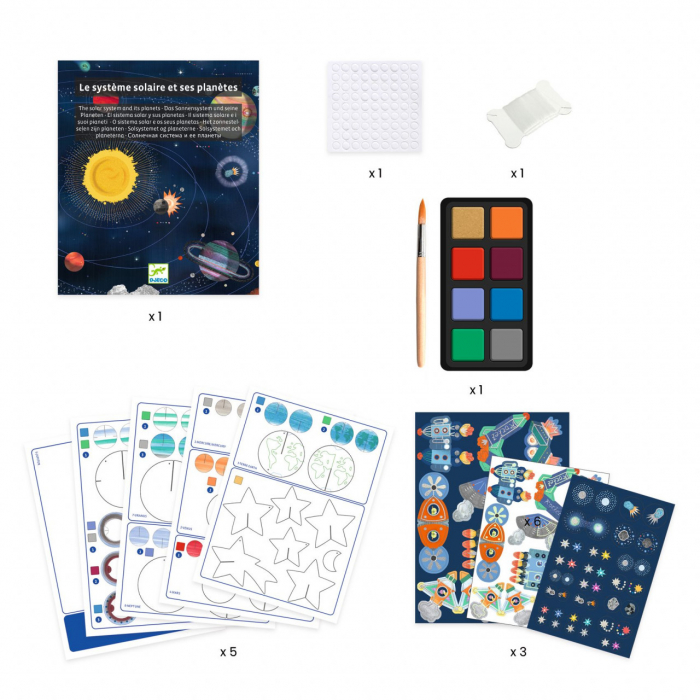 Set DIY Decoratie mobila Sistemul solar, Djeco, varsta 6 - 9, 9+ ani, Baiat [3]