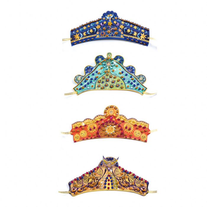 Diademe, Set DIY, Kit creativ pentru decorat coronite, Djeco, varsta 3 - 6, 6 - 9 ani, Fata [2]