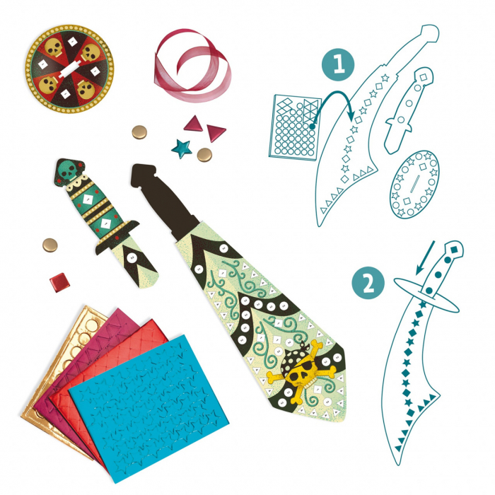 Sabiile piratilor, Set creatie DIY Djeco, varsta 3 - 6, 6 - 9 ani, Baiat [4]