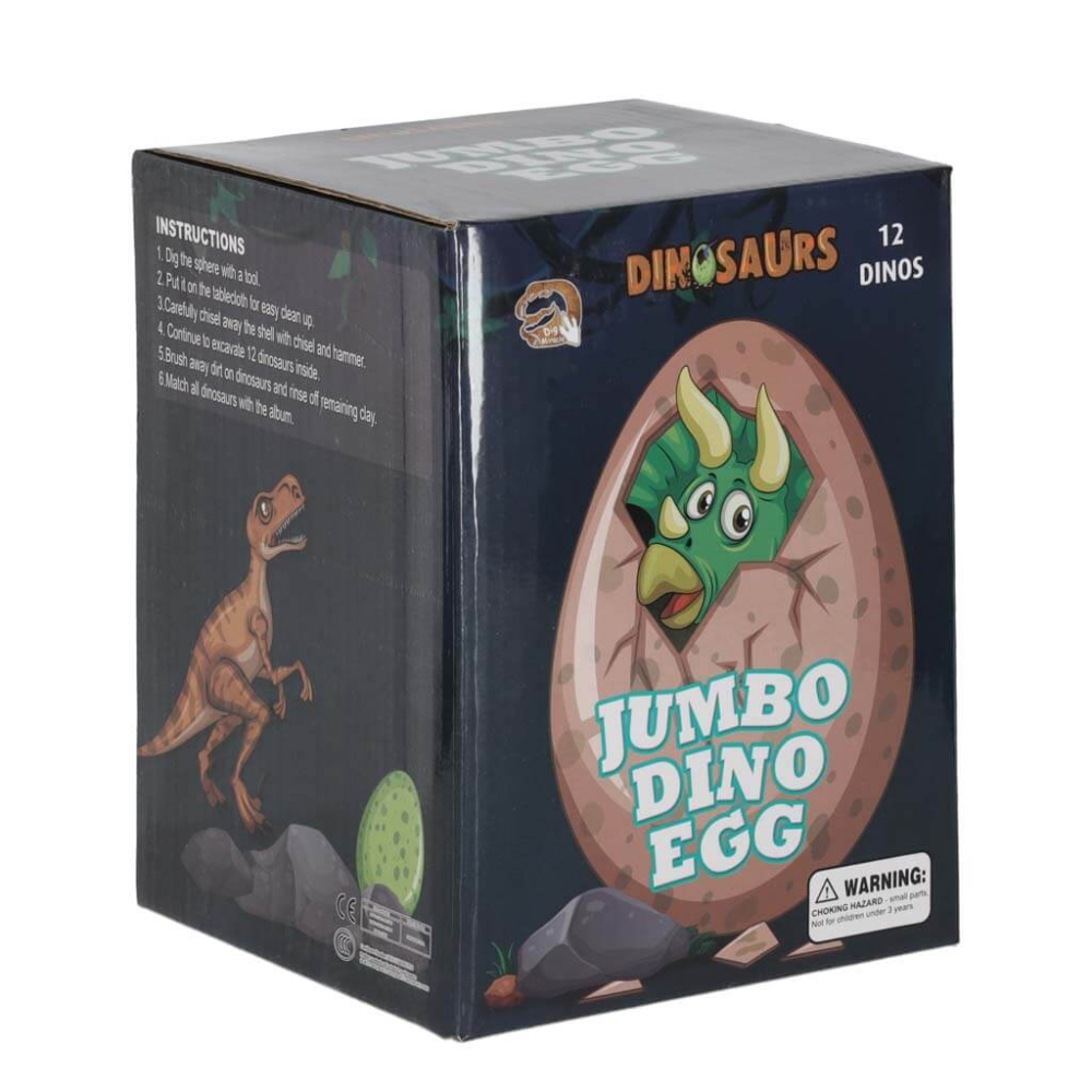 Set excavatie dinozauri copii, ou mare cu 12 dinozauri, jucarie educativa STEM, 6 ani+ [12]