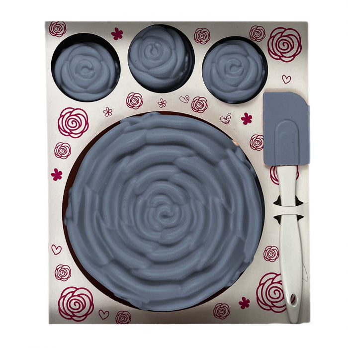 Set forme din silicon, prajituri si tort, cu spatula, 7 piese, Gri [4]