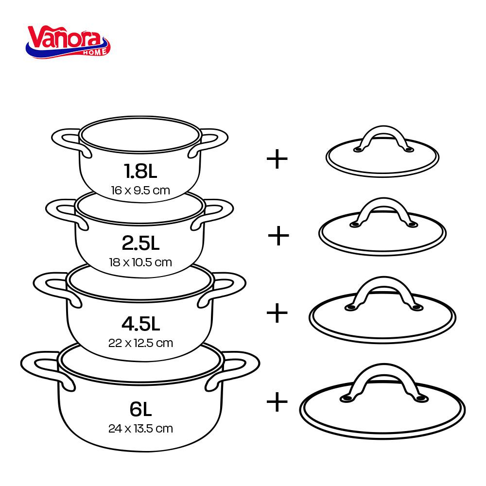 Set gatit din inox 8 piese, medina, vanora home [3]