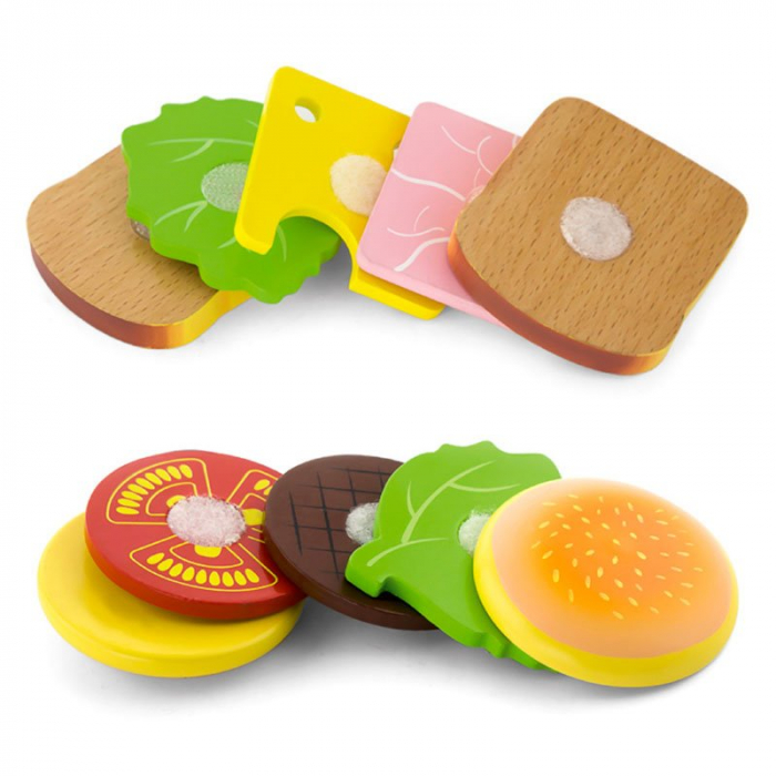 Set hamburger si sandvis din lemn [2]