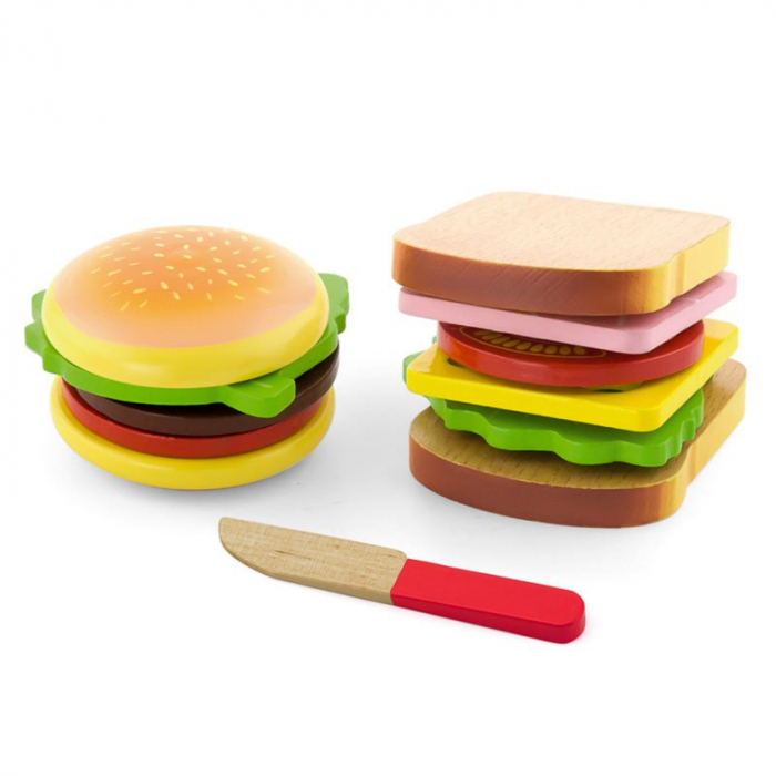 Set hamburger si sandvis din lemn [1]