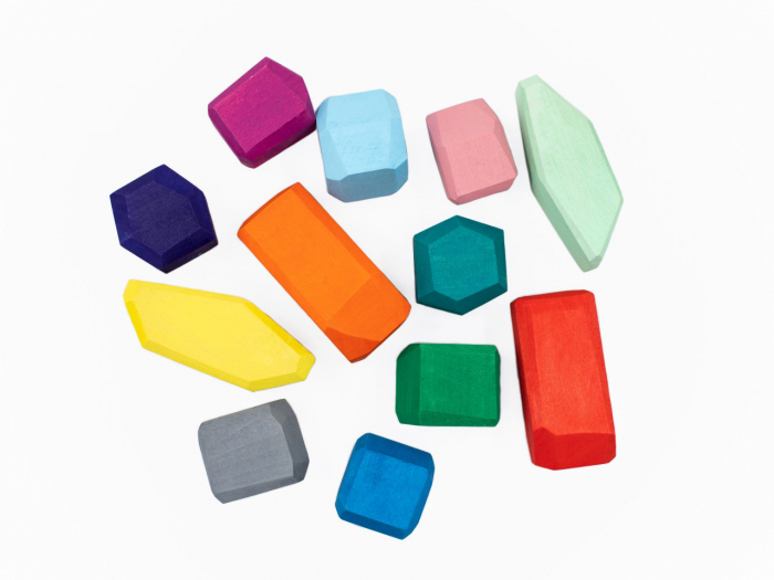 Wooden rocks, Set 12 piese cuburi neregulate, Handmade [2]