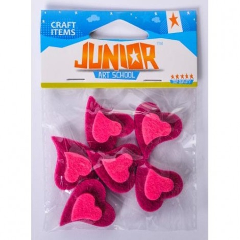Set 6 Inimi din Fetru si Pasla, Accesorii Craft Copii - Micostore.ro [2]