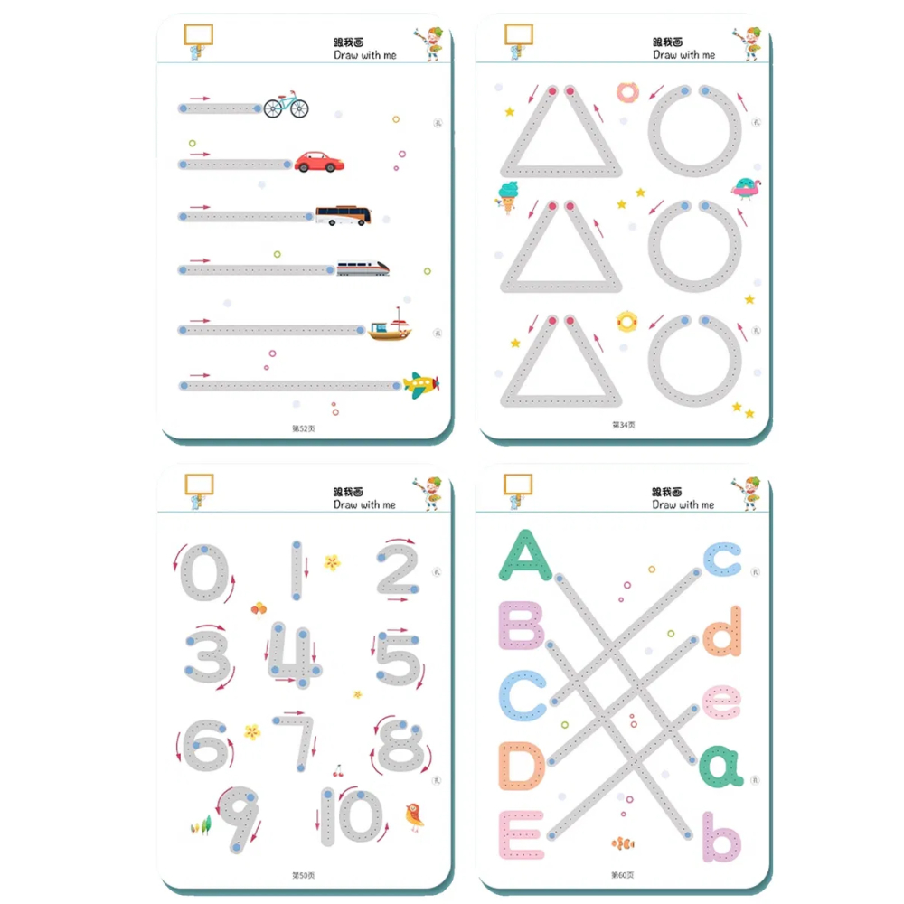Joc Uneste Punctele cu planse reutilizabile 64 piese, Dot to Dot, Stroke Line [3]