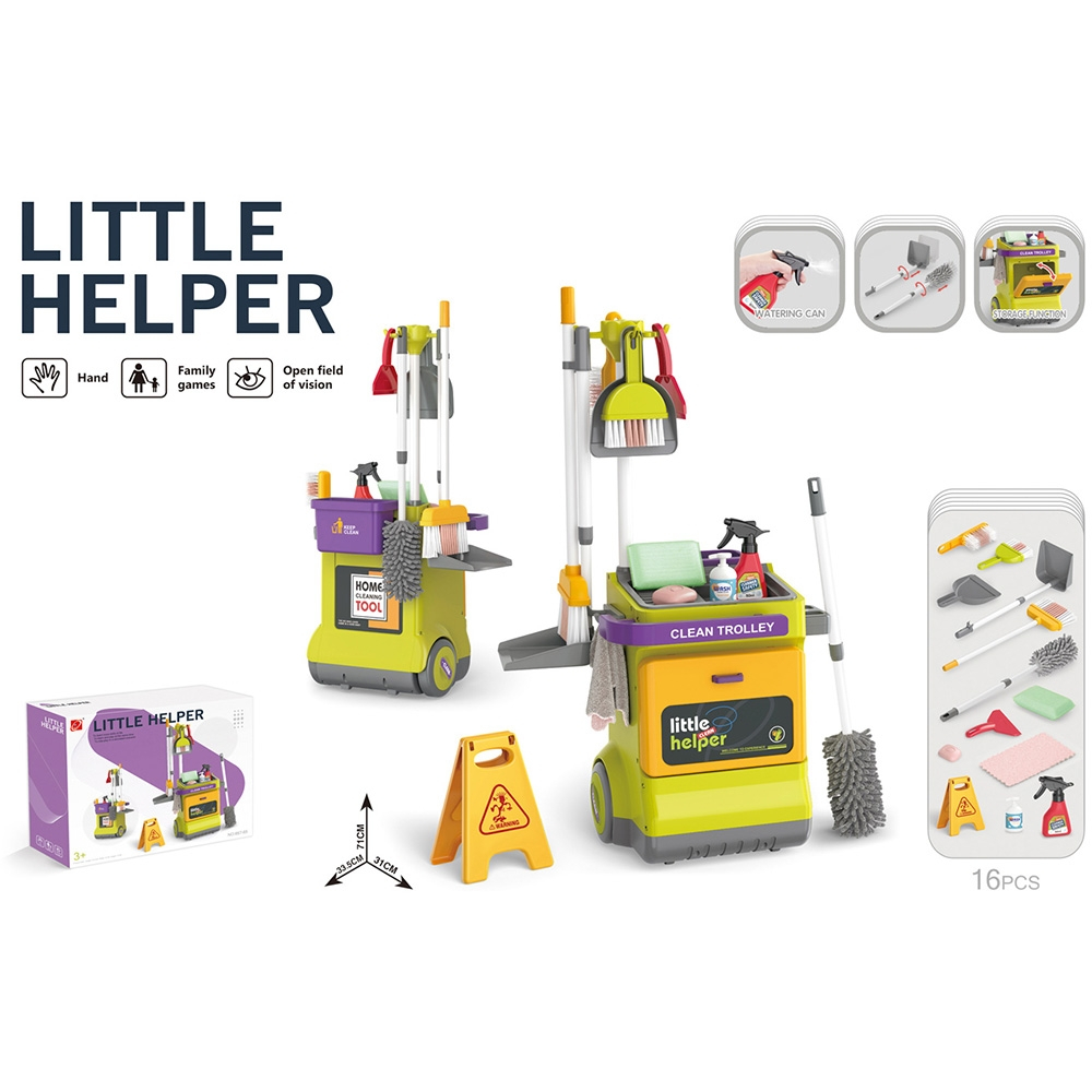 Set jucarie Chipolino Cleaning Trolley cu 16 accesorii [8]