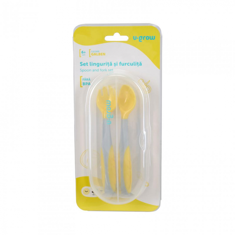 Set lingurita si furculita,galben,u-grow [4]