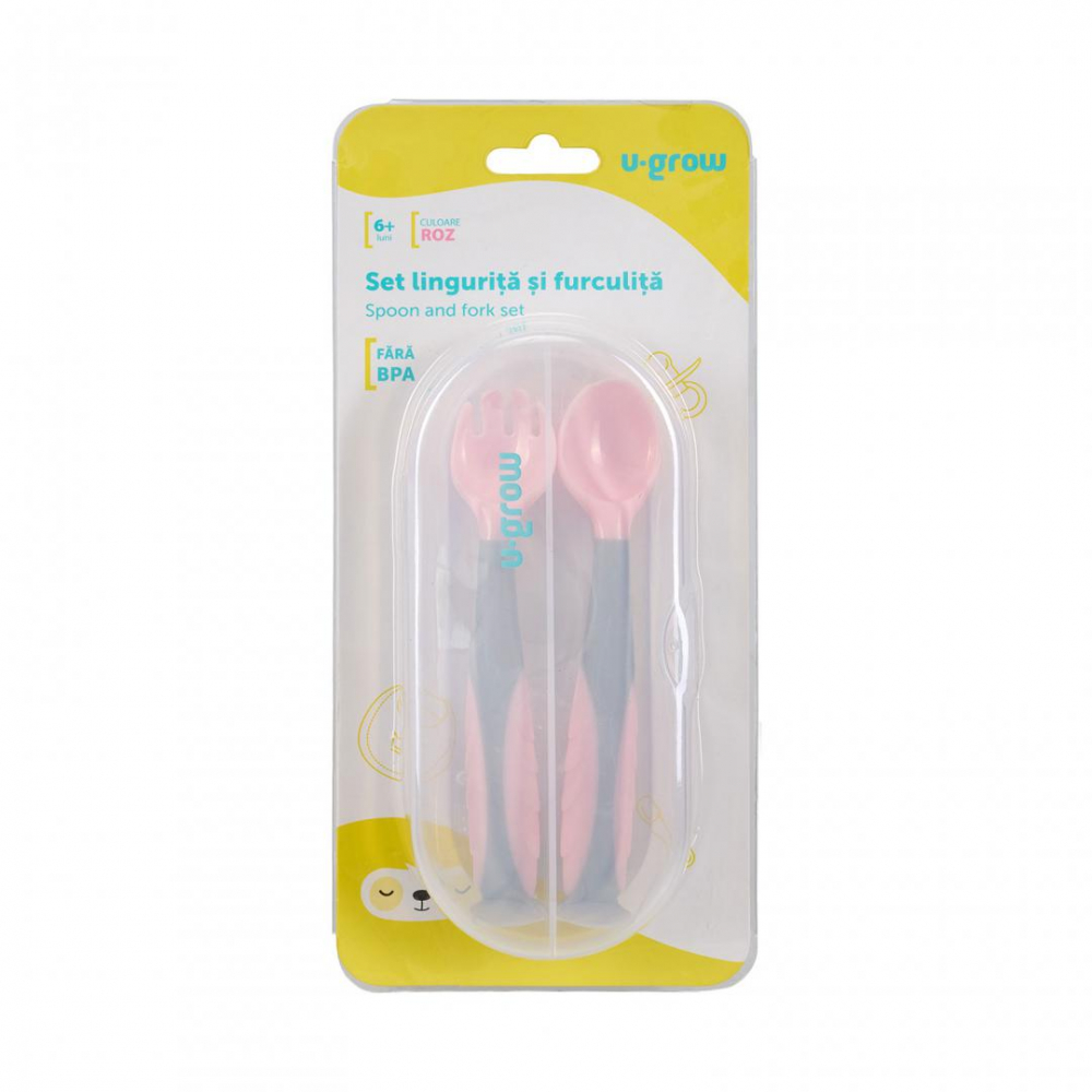 Set lingurita si furculita , roz, u-grow [4]