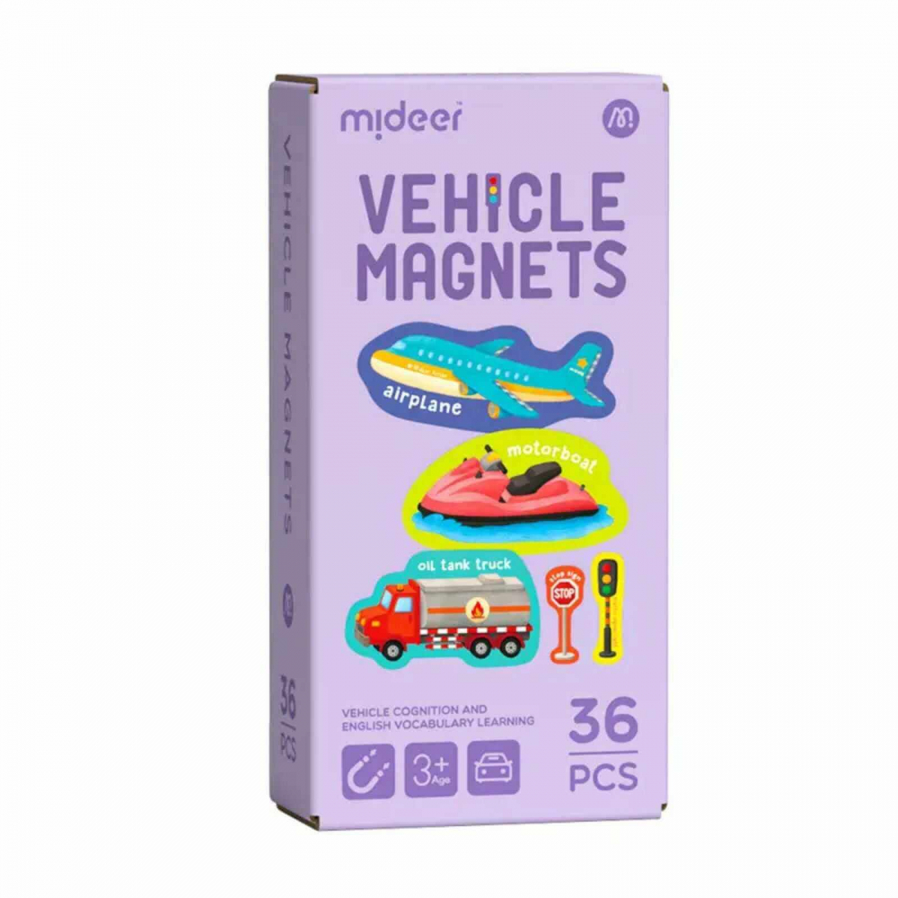 Set Magnetic Vehicule, 36 Piese - Magneți Frigider și Tabla Magnetică [2]