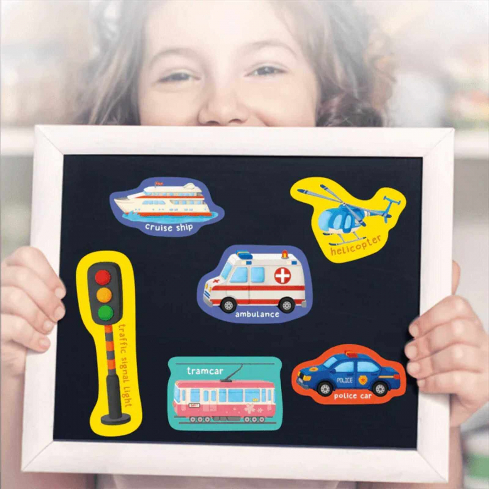 Set Magnetic Vehicule, 36 Piese - Magneți Frigider și Tabla Magnetică [3]