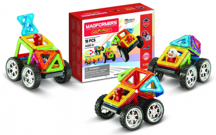 Set magnetic de construit - Magformers Wow Plus, 18 piese, varsta 3 - 6, 6 - 9 ani,  [3]