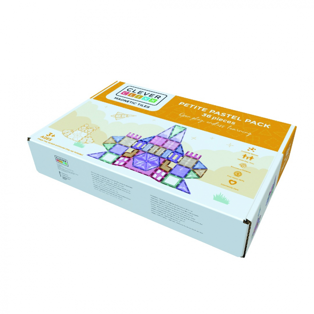 Set magnetic de construit Pastel 36 piese, Cleverclixx, varsta 3 - 6 ani, Baiat, Fata [2]