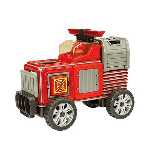 Set magnetic de construit, 50 piese, Vehicule de interventie, Magformers, varsta 3 - 6, 6 - 9 ani, Baiat, Fata [5]