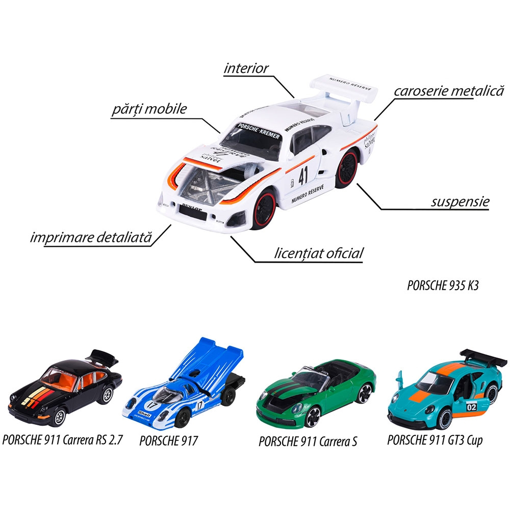 Set Majorette Porsche Motorsport cu 5 masinute [4]