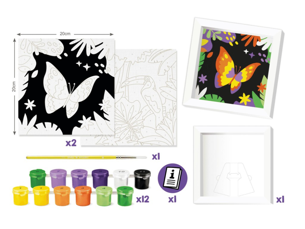Set Maped Creativ Paint by number - Tucan și Fluture [4]