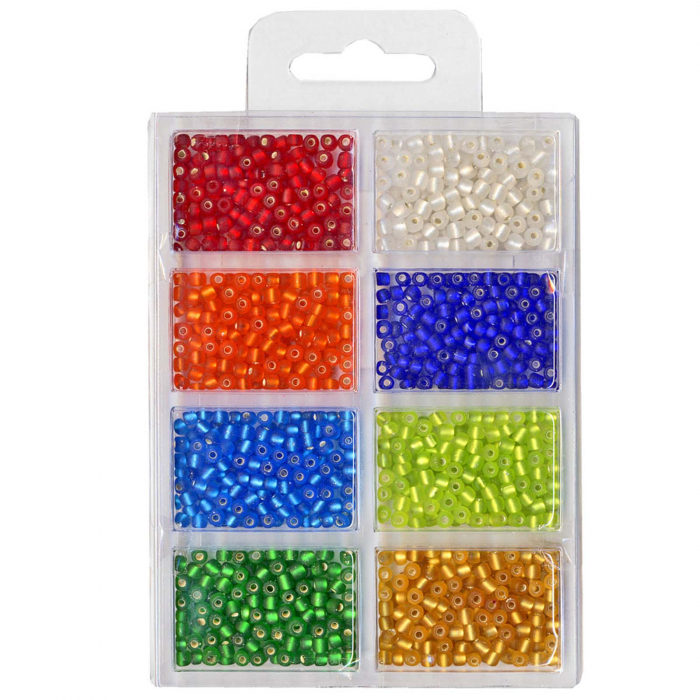Set margele tip cerc, din plastic, mix 8 culori mate, 4 mm, 60 g [2]