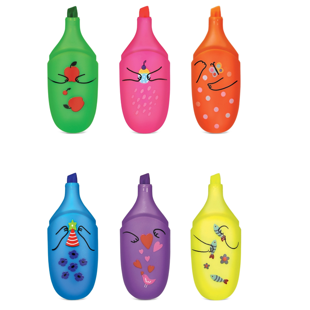 Set marker evidențiator fluo Besty Cats, 6 culori  (6 buc/blister, 8 buc/display) [4]