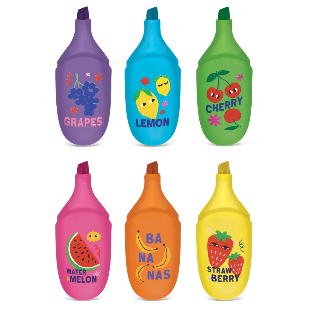 Set marker evidențiator fluo Besty Fruits, 6 culori (6 buc/blister, 8 buc/display) [3]