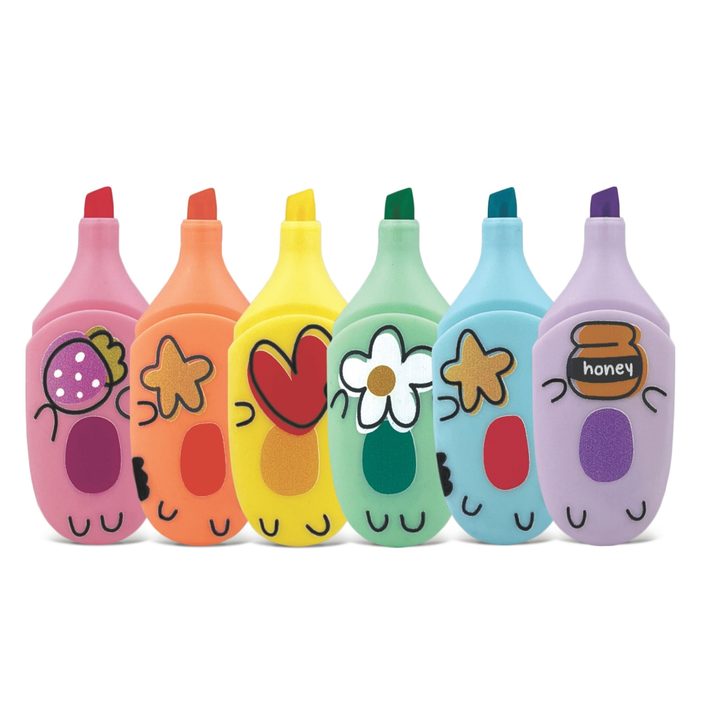 Set Marker evidențiator, How Cute, 6 culori pastel (6 buc/blister), copii varsta 3 ani+,6 ani+,8 ani+ [2]