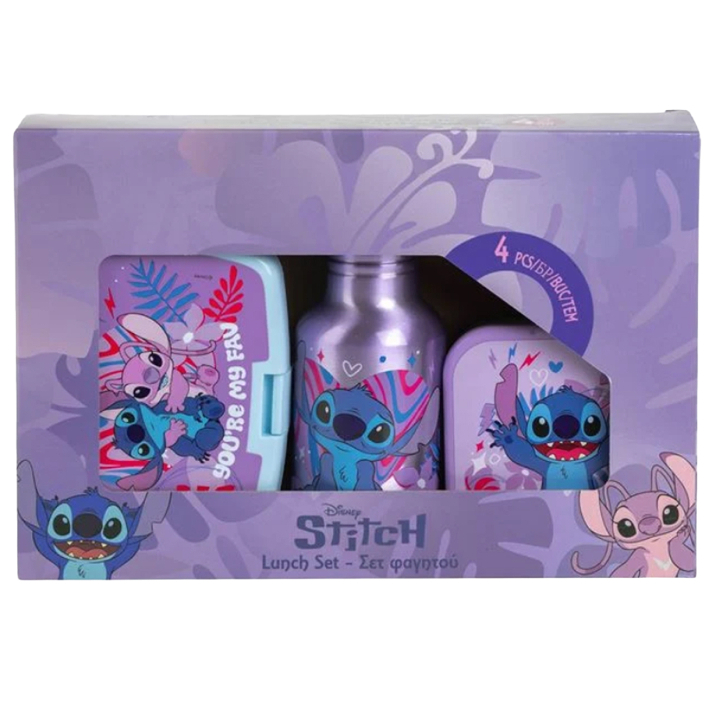 Set Masa Pranz pentru copii, Stitch & Angel, Sticla si 3 Caserole, Fara BPA [2]
