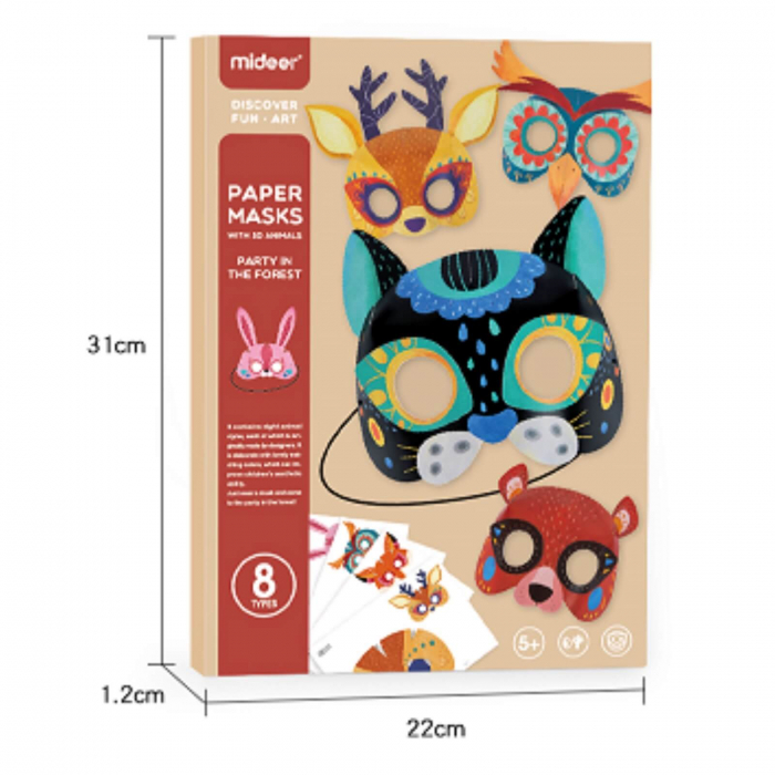 Masti Carnaval din Hartie pentru Copii cu Animale 3D - MiDeer [12]
