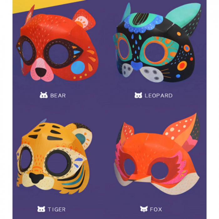 Masti Carnaval din Hartie pentru Copii cu Animale 3D - MiDeer [5]