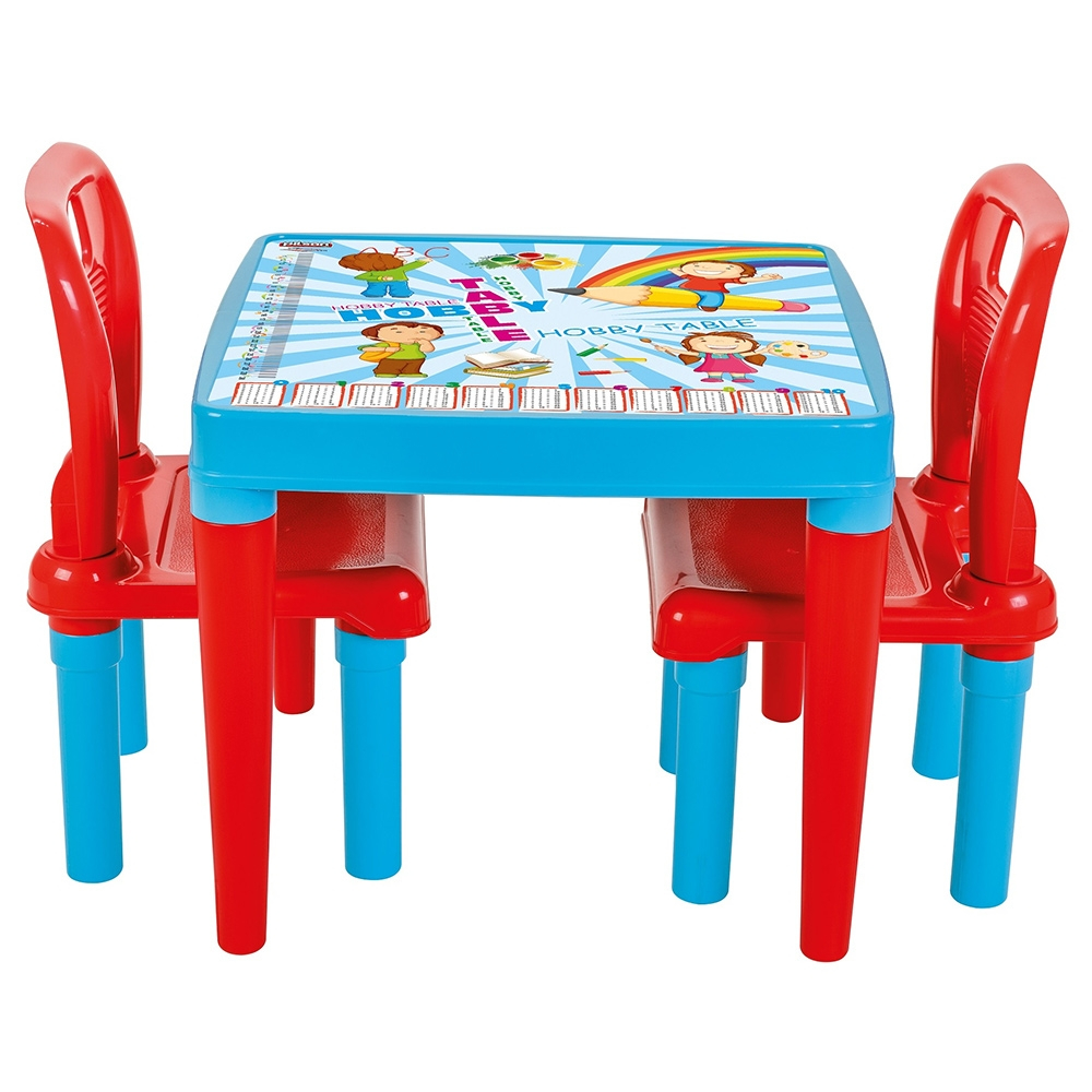 Set Masuta cu 2 scaune pentru copii Pilsan Hobby Study Table blue [1]