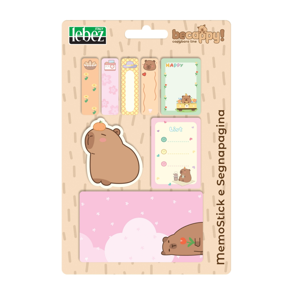 Set memostick si semne de carte Be Cappy din hartie, 4 combinatii (64 blistere/display) [4]