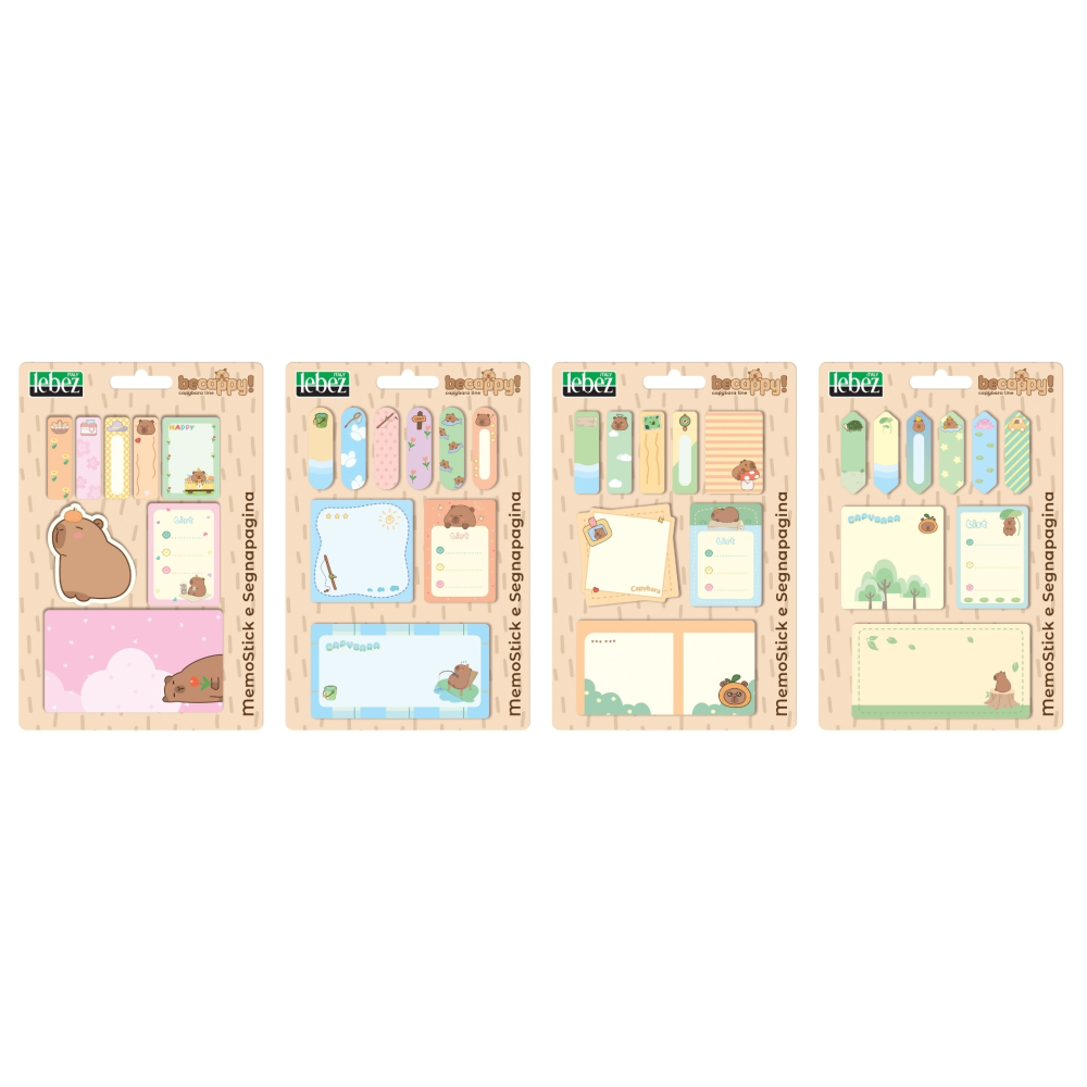 Set memostick si semne de carte Be Cappy din hartie, 4 combinatii (64 blistere/display) [2]