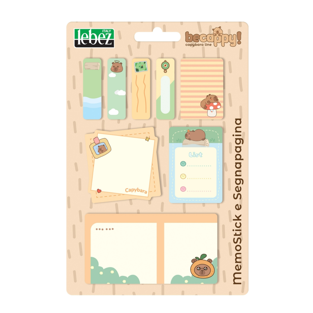 Set memostick si semne de carte Be Cappy din hartie, 4 combinatii (64 blistere/display) [6]