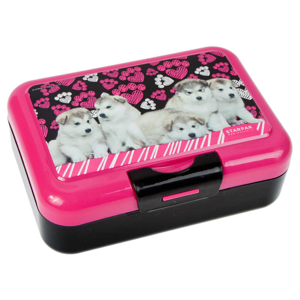 Set mic dejun pentru copii, bidon si cutie de pranz cu design adorabil cu catelusi [4]