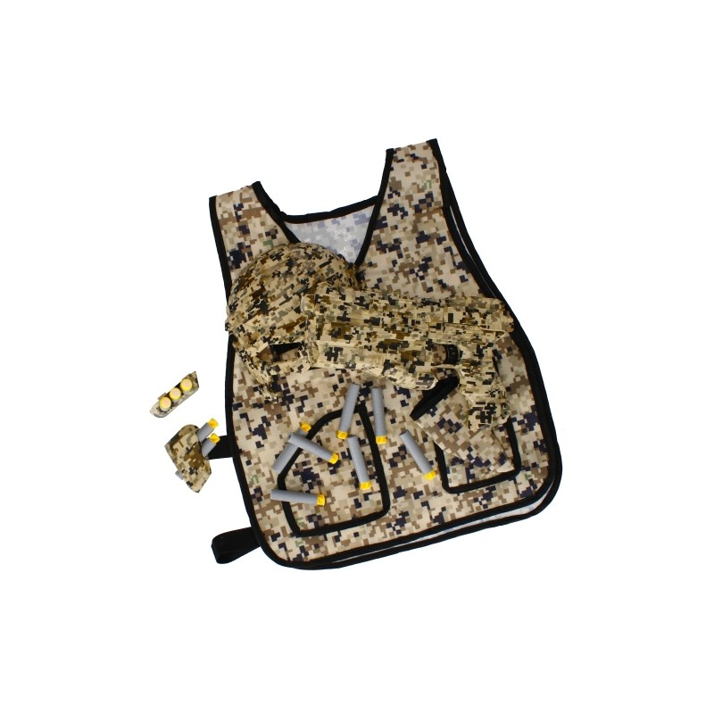 Set militar - pistol cu munitie si echipament de camuflaj - 17 piese,, MegaCreative 482733, 6+ ani [7]