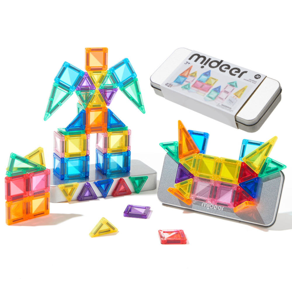 Set Mini Blocuri Magnetice Mideer, 42 Piese, Joc de Constructie Portabil, Varsta 3 Ani+ [2]
