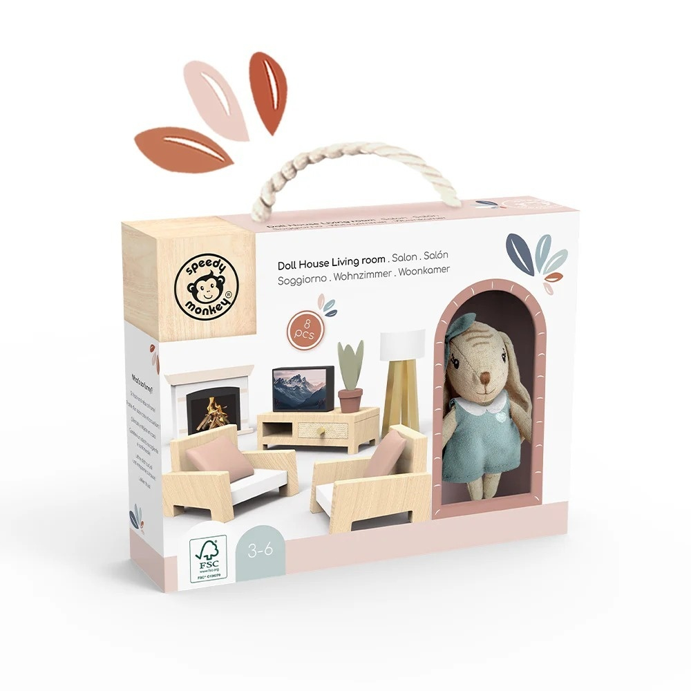 Set mobilier living pentru casa de papusi , Speedy Monkey pentru Fata varsta 3 - 6, 6 - 9 [2]
