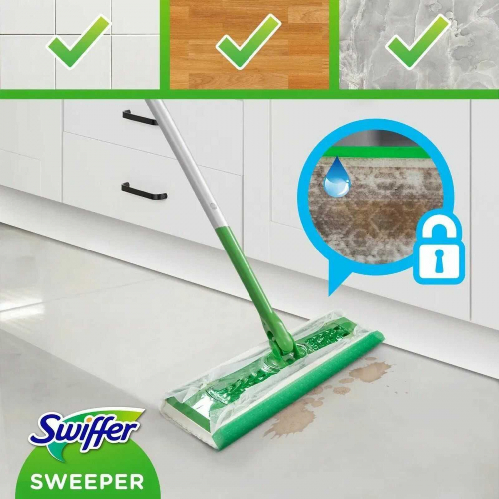Set mop plat Swiffer Dry + Wet cu 11 rezerve - curatare umeda si uscata [5]