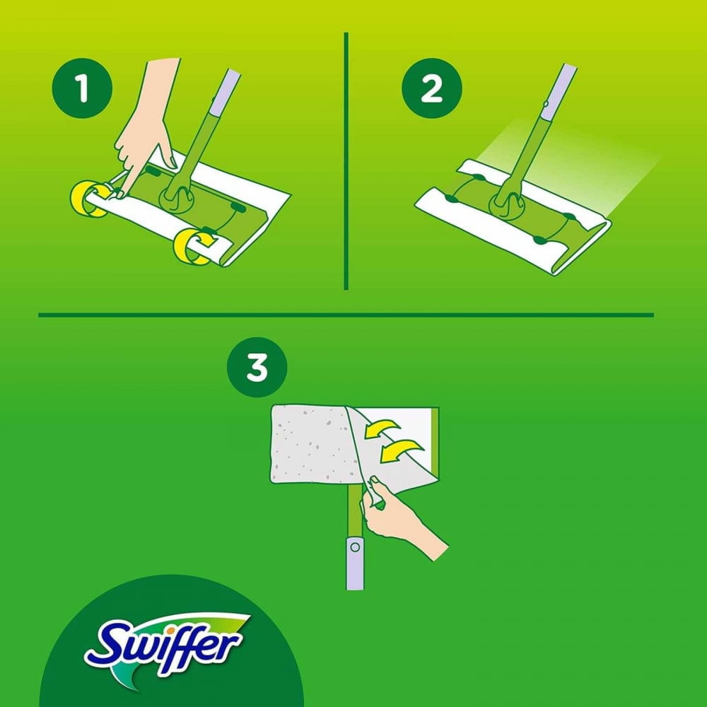 Set mop plat Swiffer Dry + Wet cu 11 rezerve - curatare umeda si uscata [10]