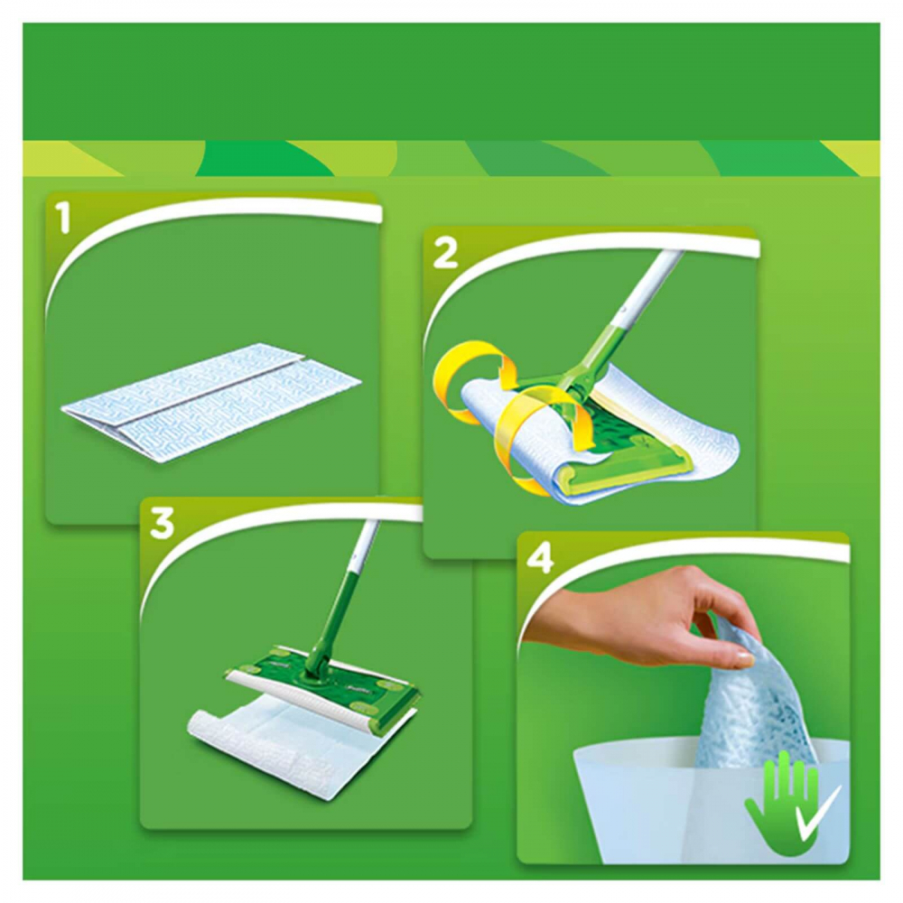 Mop uscat Swiffer cu pamatuf si 8 lavete Trap Lock – Set complet curatenie [3]