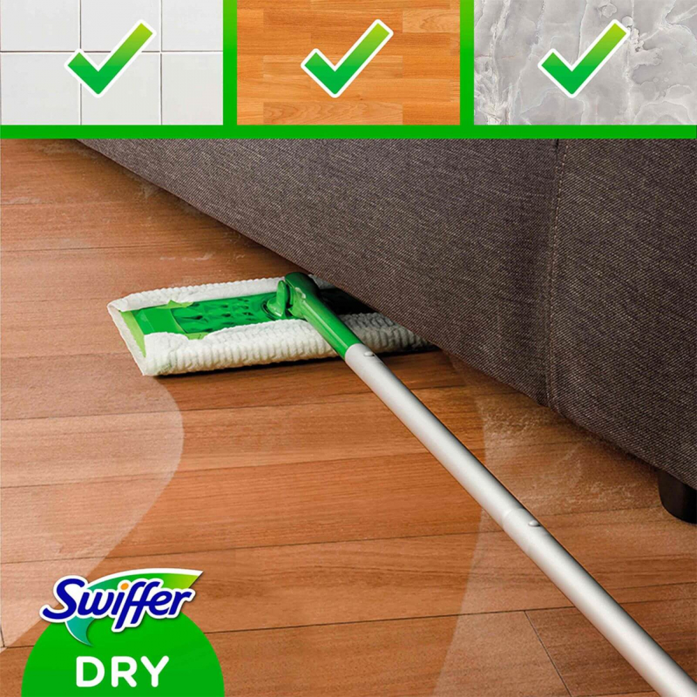 Mop uscat Swiffer cu pamatuf si 8 lavete Trap Lock – Set complet curatenie [5]
