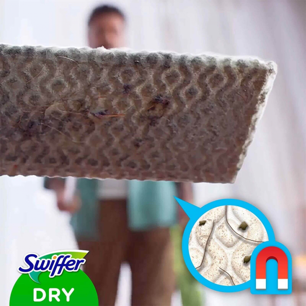 Mop uscat Swiffer cu pamatuf si 8 lavete Trap Lock – Set complet curatenie [9]