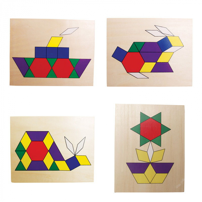 Set mozaic din lemn, Tangram cu modele [3]
