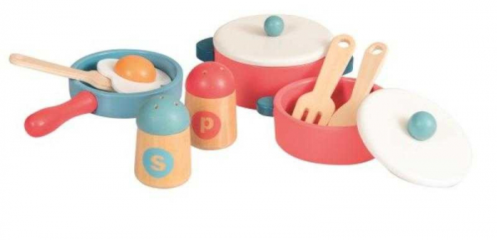 Set oale, tigaie, solnite si tacamuri din lemn, Wooden Pan Set [2]