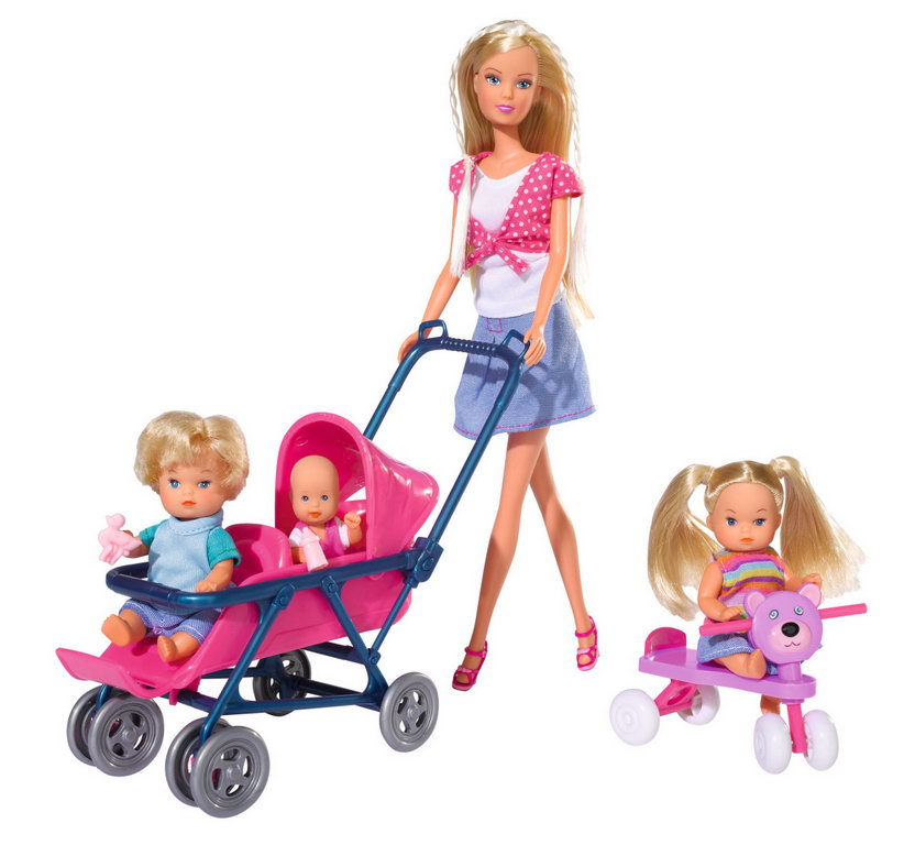 Set papusa steffi cu 3 bebelusi si accesorii [2]