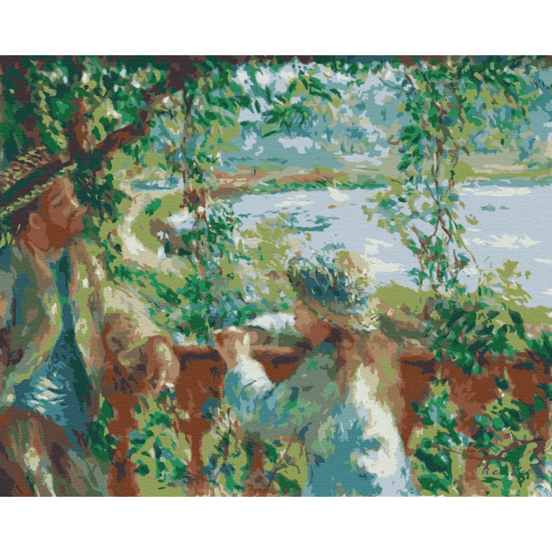 Set pictura pe numere 40x50cm, Brushme - Conversatie langa lac - pensule, culori, BS51430 [2]