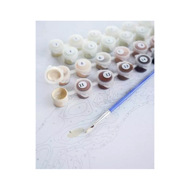 Set pictura pe numere 40x50cm, Brushme - Turta dulce, motive Craciun - pensule, culori, BS52505 [4]