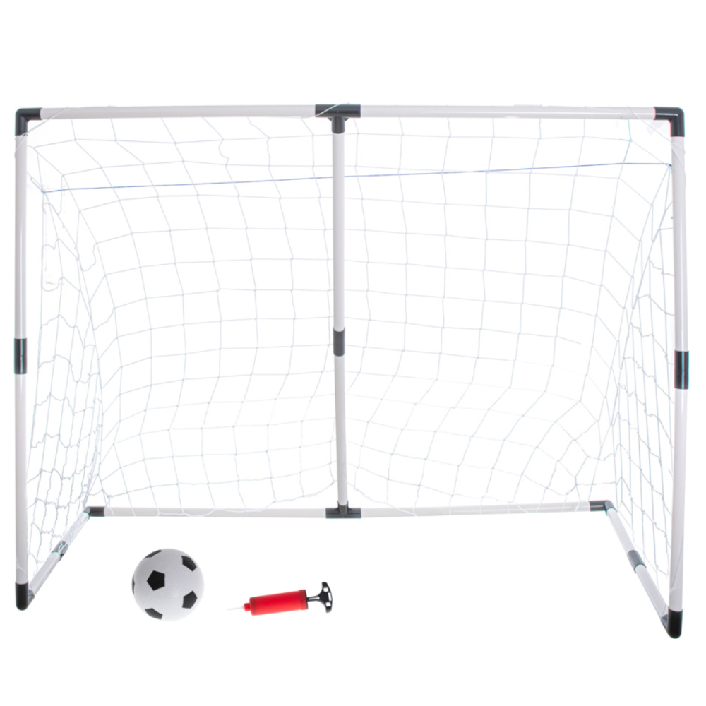 Set Porti Fotbal 2-in-1 pentru Copii, Configuratie Dubla sau Mare, Include Minge si Pompa, 3+ ani [3]