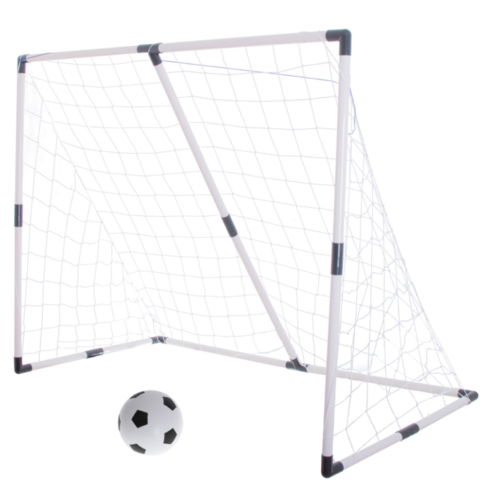 Set Porti Fotbal 2-in-1 pentru Copii, Configuratie Dubla sau Mare, Include Minge si Pompa, 3+ ani [4]