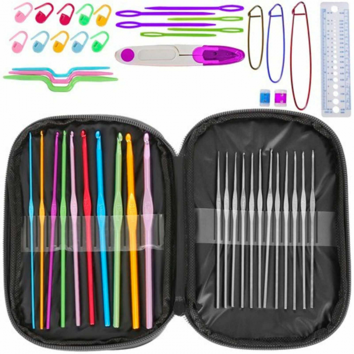 Set de Crosetat si Tricotat cu Andrele si Ace, 50 piese - Micostore.ro [1]